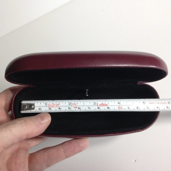 Davidoff maroon Glasses Case empty for sunglasses eyeglasses DEEP with knob/hook - Picture 8 of 10